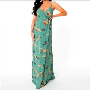 Unique Vintage Caddie Maxi Wrap Dress- Size 20